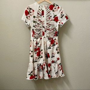 NWOT floral dress cutout back